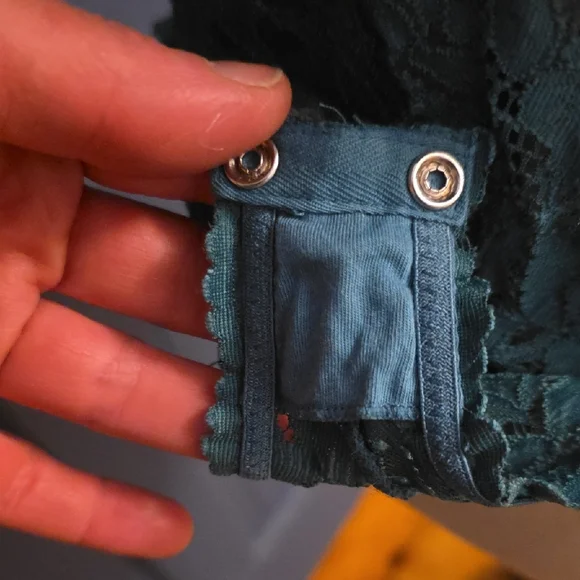 Free People Intimately Teal Lace Halter Bodysuit Sz Small - Picture 6 of 8